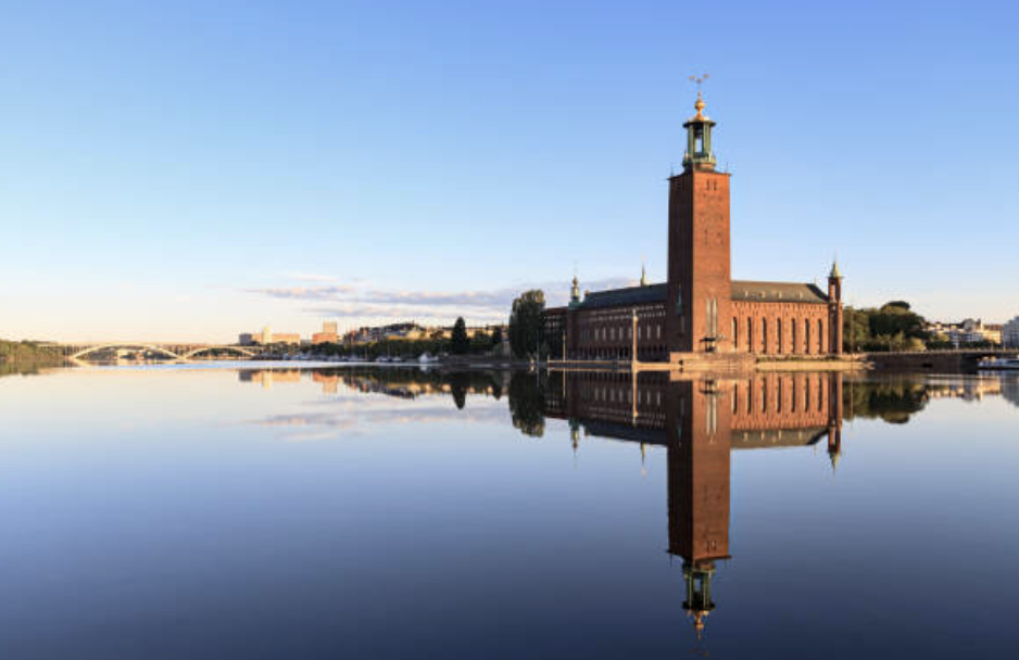 Bilden visar stadshuset i Stockholm