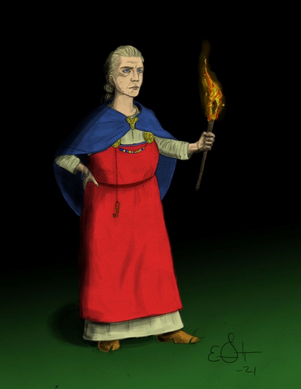 Bilden visar vikingakvinnan Sigrid